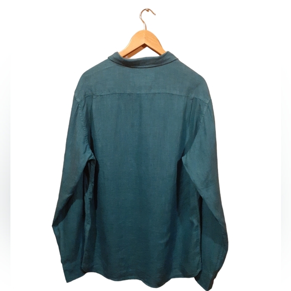 Beaufort & Blake Men's Upton Jade Garmet Dye Linen Shirt - Picture 6 of 12